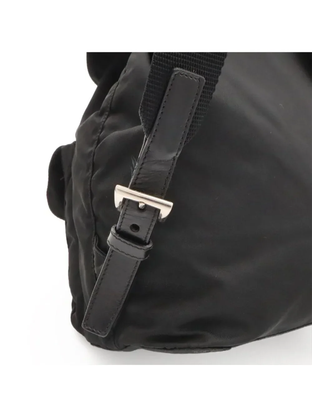 Prada Vela Backpack Nylon Leather Nero Black Silver Domestic Boutique Purchase